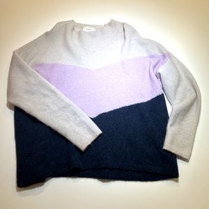 RARE FIND! JUST Female Herle knit sweater in grey / lavender frost / navy